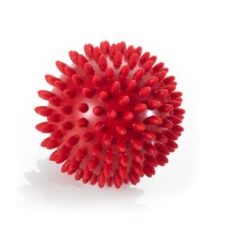 Rød massagebold på 9 cm. med dupper.